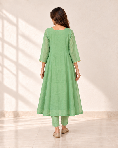 Ira Mint Embellished Kurta Set, back view